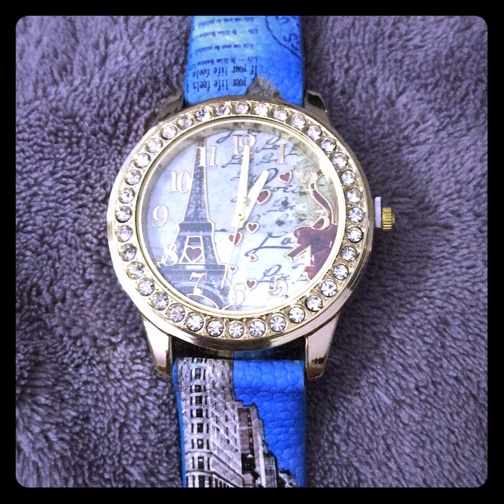 Blue Eiffel Tower Watch